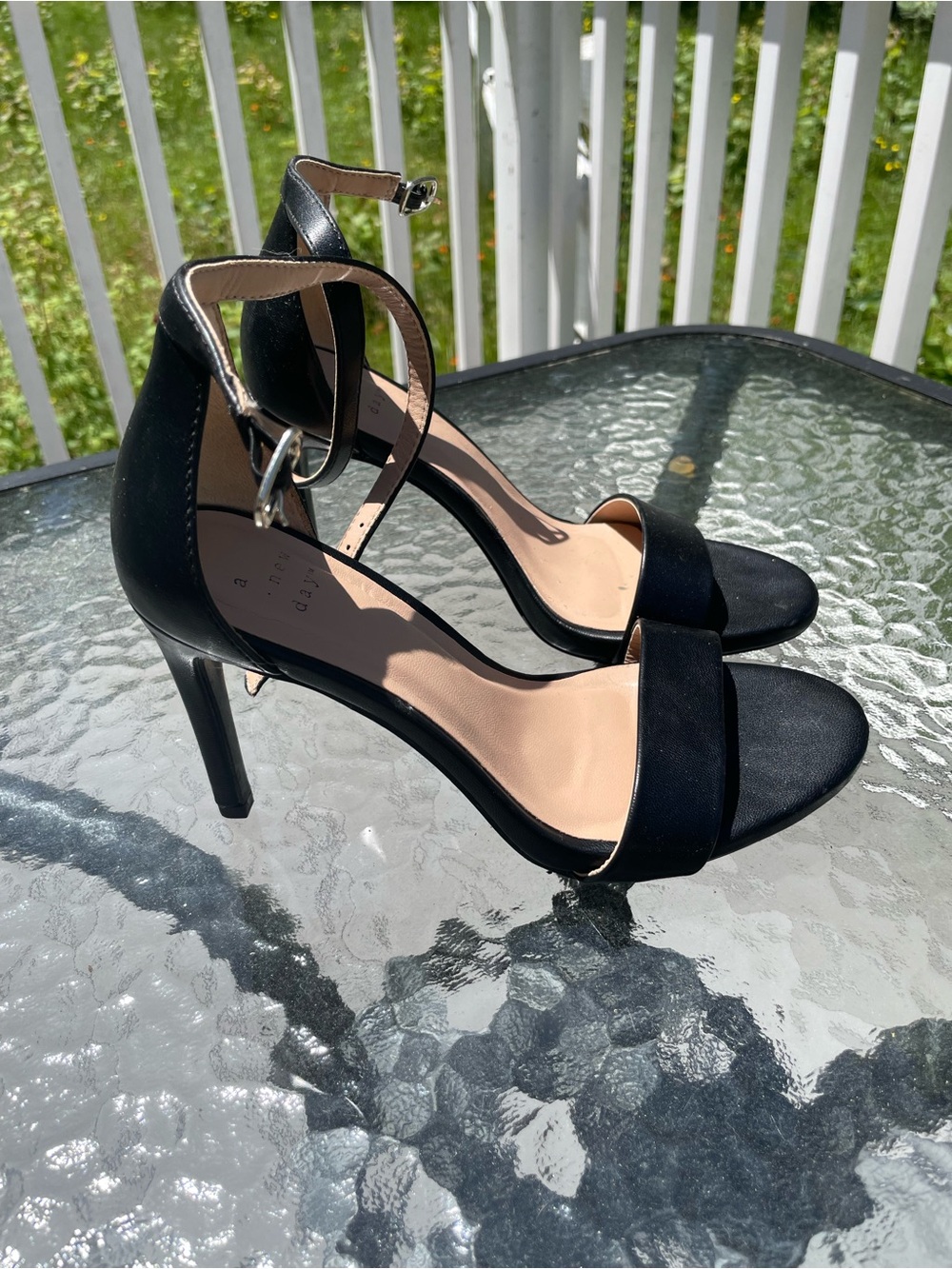 a new day Black Ankle-Strap High Heel Sandals